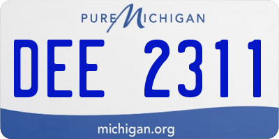 MI license plate DEE2311