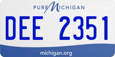 MI license plate DEE2351