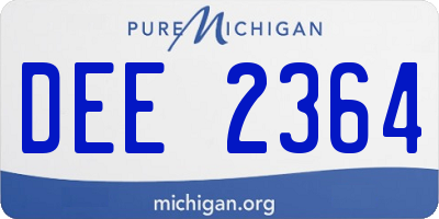 MI license plate DEE2364