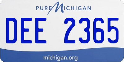 MI license plate DEE2365