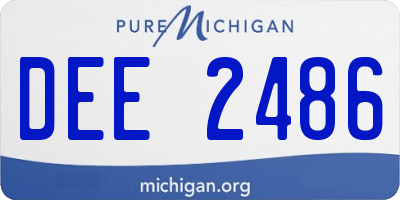 MI license plate DEE2486