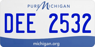 MI license plate DEE2532