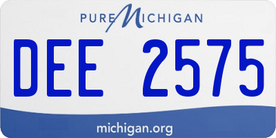 MI license plate DEE2575