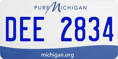 MI license plate DEE2834