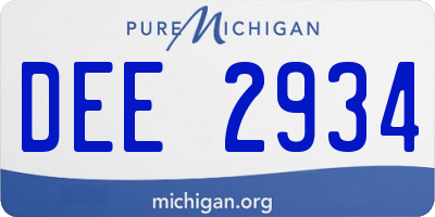 MI license plate DEE2934