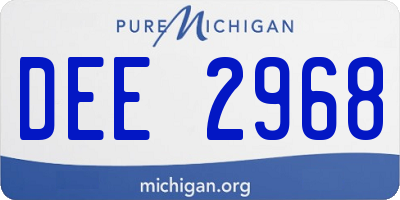 MI license plate DEE2968