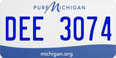 MI license plate DEE3074