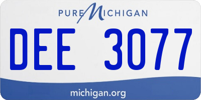MI license plate DEE3077