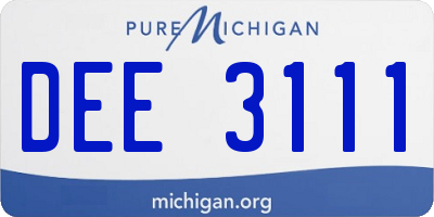 MI license plate DEE3111