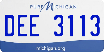 MI license plate DEE3113