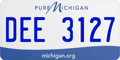 MI license plate DEE3127