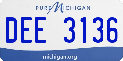 MI license plate DEE3136