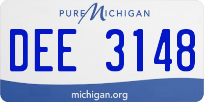 MI license plate DEE3148
