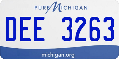 MI license plate DEE3263