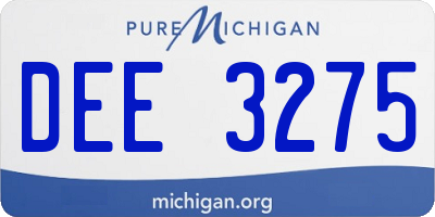 MI license plate DEE3275