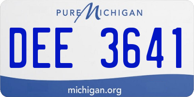 MI license plate DEE3641