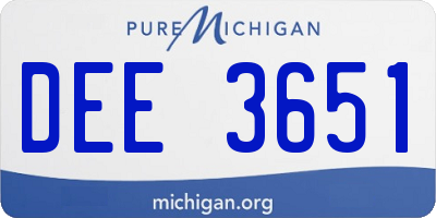 MI license plate DEE3651