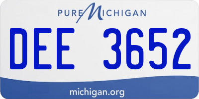 MI license plate DEE3652