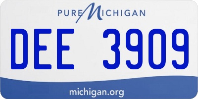 MI license plate DEE3909