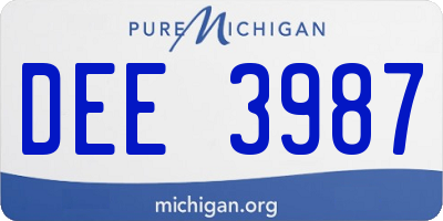 MI license plate DEE3987