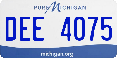 MI license plate DEE4075