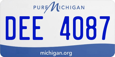 MI license plate DEE4087
