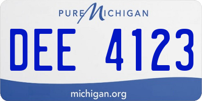 MI license plate DEE4123