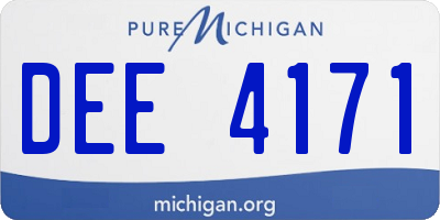 MI license plate DEE4171
