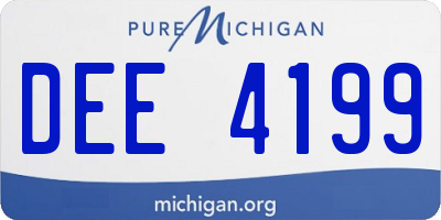 MI license plate DEE4199