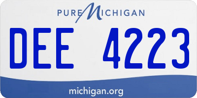 MI license plate DEE4223
