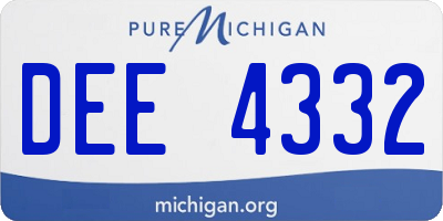 MI license plate DEE4332