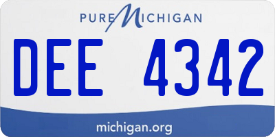 MI license plate DEE4342