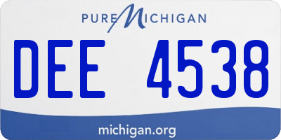 MI license plate DEE4538