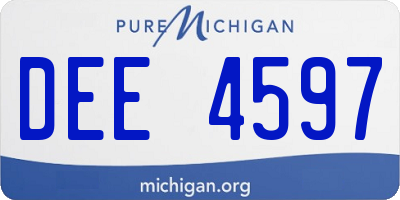 MI license plate DEE4597
