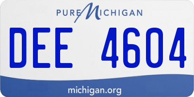 MI license plate DEE4604