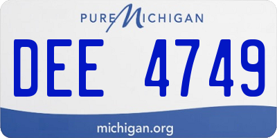 MI license plate DEE4749