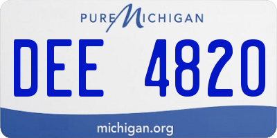 MI license plate DEE4820