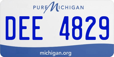 MI license plate DEE4829