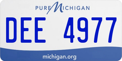 MI license plate DEE4977
