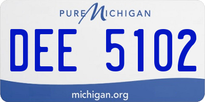 MI license plate DEE5102