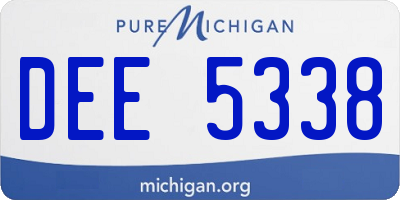MI license plate DEE5338