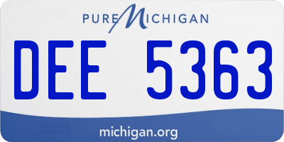 MI license plate DEE5363