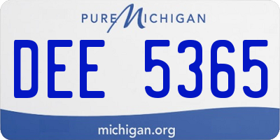 MI license plate DEE5365