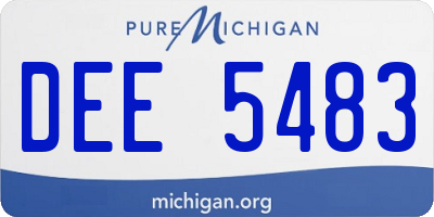 MI license plate DEE5483