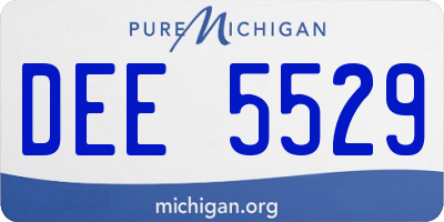 MI license plate DEE5529