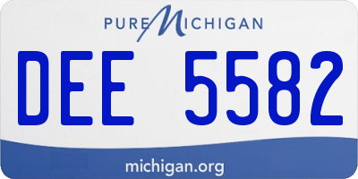 MI license plate DEE5582