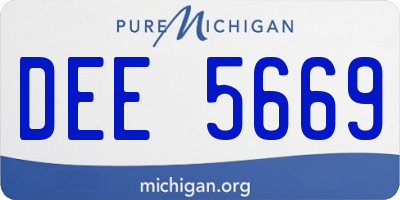 MI license plate DEE5669