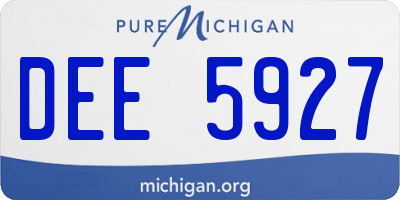 MI license plate DEE5927