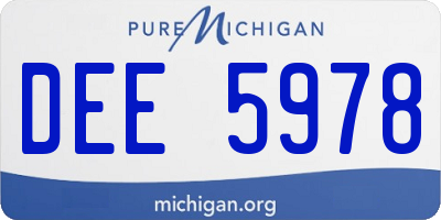 MI license plate DEE5978