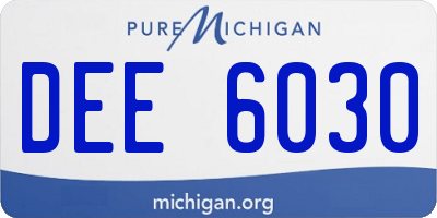 MI license plate DEE6030
